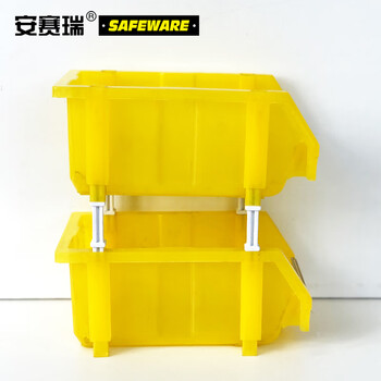 安赛瑞 加厚斜口组合式零件盒 仓库产品筐物料盒塑料盒螺丝工具盒整理箱零件箱周转箱(6个装 )黄26068