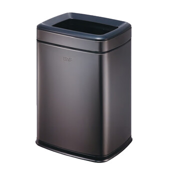 南 SF10-F01 南方长方形房间桶 黑金 商用酒店宾馆客房不锈钢垃圾桶 果皮桶 内桶容量10升