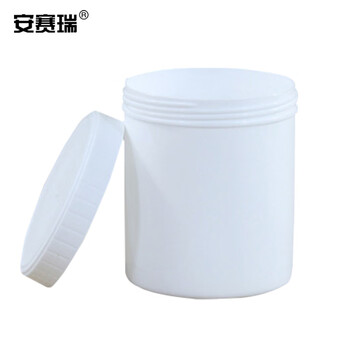 安赛瑞 广口塑料瓶（1L） 螺旋罐分装瓶直桶涂料油墨罐塑料储藏包装罐 白色 500024