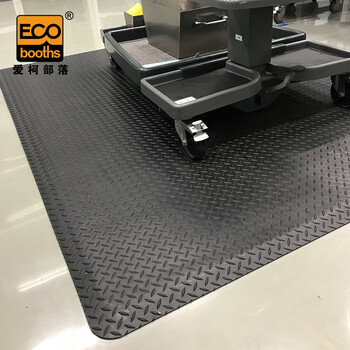 爱柯部落 耐磨型抗疲劳地垫 PVC警示防滑垫90cm×60cm×13.5mm双层加厚耐磨型工厂车间脚垫黑色可定制110376