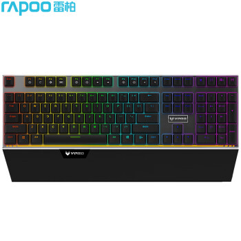 雷柏（Rapoo） V720 108键RGB全彩背光游戏机械键盘 游戏键盘 吃鸡键盘 背光键盘 电脑键盘 黑色 青轴