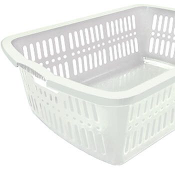 兰诗（LAUTEE）10# 周转箩 加厚塑料周转筐储物箩 物流快递货筐周转箱 零件收纳运输货筐 白色480*355*165