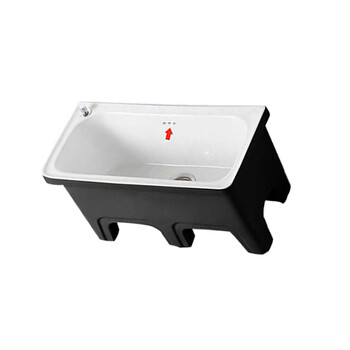 星期十池陶瓷洗拖把池拖布池落地式洗拖布池黑白171+一键排污+入墙龙头75cm*35cm*41cm定制