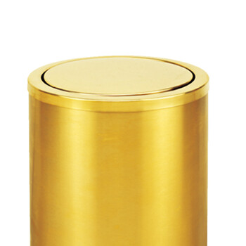 南 GPX-205 南方圆形翻盖垃圾桶 砂金 果皮桶  商用酒店宾馆客房不锈钢垃圾桶