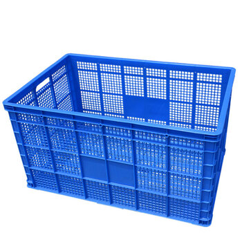 海斯迪克 HKCC03 塑料周转筐 胶收纳筐 快递筐 1米筐（方格孔） 周转箱 框子篮子 6#蓝外1030*680*540
