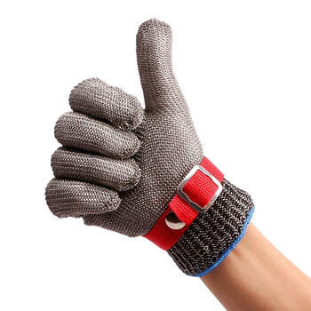 者也（ZYE）防割手套屠宰杀鱼服装裁剪防切伤防护钢丝手套不锈钢劳保手套 短款