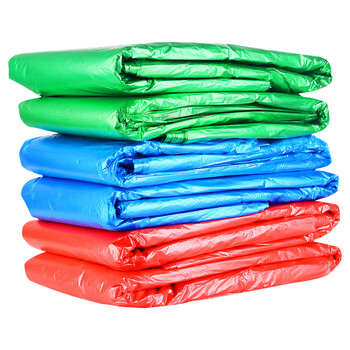 庄太太【90*100cm绿色50只】商用彩色垃圾袋加厚分类平口塑料袋