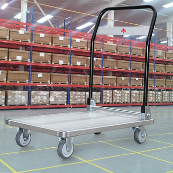 亚迈狮 铝合金折叠平板手推车 物流折叠推车 载重300kg 平台尺寸780*490  YZTC-490