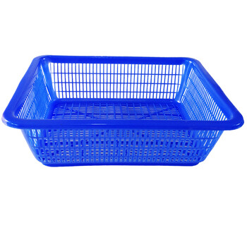 兰诗（LAUTEE）8# 周转箩 加厚塑料周转筐储物箩 物流快递货筐周转箱 零件收纳运输货筐 蓝色315*245*100