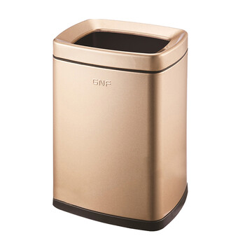 南 SF10-F02 长方形房间桶 香槟金 防指纹厨房 南方垃圾桶酒店宾馆客房不锈钢垃圾桶果皮桶商用桶  容量10升