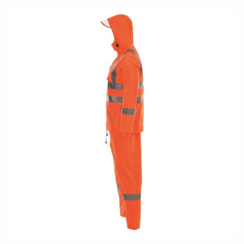 安大叔 反光雨衣 分体雨衣带帽 3M反光材料 透气PU面料 荧光橙 D763/C890 2XL