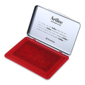 旗牌（Shachihata）Artline 办公财务速干快干秒干橡胶章印章印台印泥通用印台 56*90mm 红色 EHJ-2