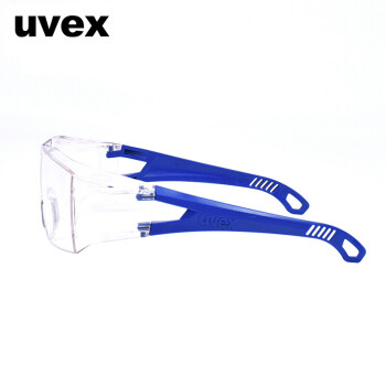 uvex优唯斯 9065129防护眼镜透明骑行骑车挡风防风沙尘劳保摩托车平光护目镜定做  蓝色  1副装