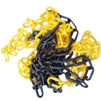 鼎红 黄黑红白塑料链条警示柱路障路锥防护链条三角锥雪糕筒连接件配件3米一件