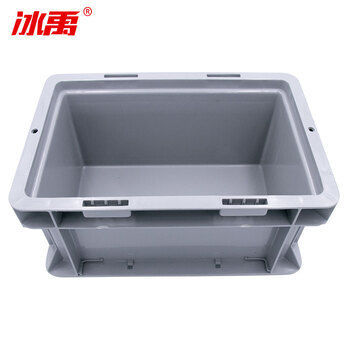 冰禹 BY-634 塑料周转箱 带盖运输物流箱 工具箱零件箱 C箱-有盖蓝色