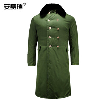 安赛瑞 军大衣 冬季防寒加厚长款军绿棉袄 劳保过膝防寒服执勤服过膝棉袄棉服 大号(175-185) 25537