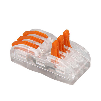 天旭接线端子软硬线通用快速接线端子分线器3孔连接器三进三出四平方SPL-3透明 10个