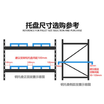 时通重型货架仓储加厚横梁式托盘货架仓库储物架1.5吨主架【内径2.5米*1米*2米】2层横梁（含地面3层）