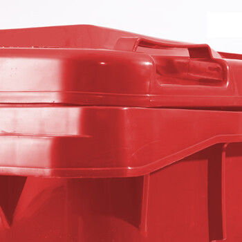 震迪 塑料垃圾桶 240L上海款分类标准(有害垃圾)挂车桶红色带盖可挂车小区分类箱可定制 KT519大号环卫垃圾桶