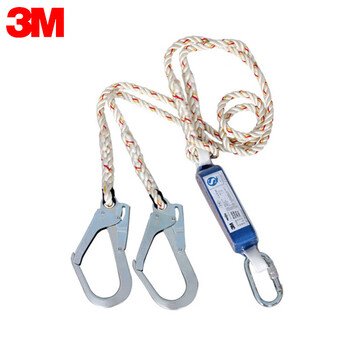 3M 凯比特1390010+1390398全身5点式安全带 施工户外防坠落套装配双钩缓冲安全绳 1套