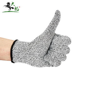 大杨188 5级HPPE防切割手套M中码1双 柔软舒适不刺手防滑厨房切菜搬玻璃防护手套 定制