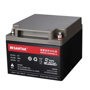 山特（SANTAK）UPS不间断电源电池 城堡系列铅酸免维护蓄电池 山特电池 C12-26AH