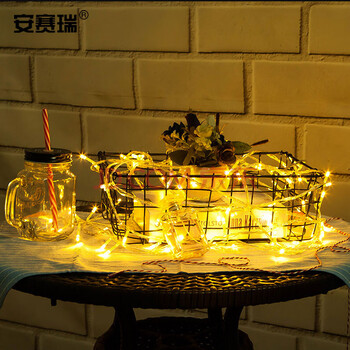 安赛瑞 LED串灯 花园围栏挂灯 春节圣诞装饰布置 满天星彩灯闪灯 100米800灯黄色 24087