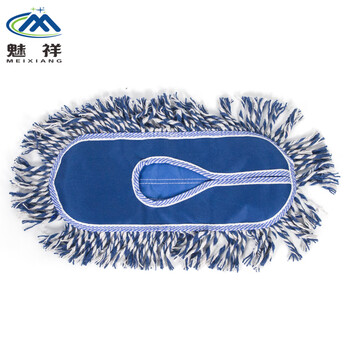 魅祥 平板拖把 大号免手洗排拖 工厂车间尘推地拖  蓝白色 80CM 拖把整套
