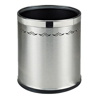 南 GPX-45F 南方圆形双层镂空花房间桶 紫荆花镜钢圈砂钢身 商用酒店宾馆客房不锈钢垃圾桶 果皮桶 房间桶