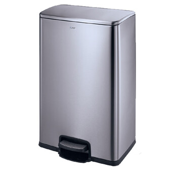 南 SJ40-F01 方形脚踏桶 砂钢 防指纹不锈钢酒店宾馆客房 南方垃圾桶果皮桶厨房垃圾桶商用桶 容量40升