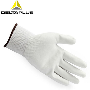 代尔塔（Deltaplus）201704 VE702P PU涂层精细操作手套 白色13针涂掌 定做 10码 12双