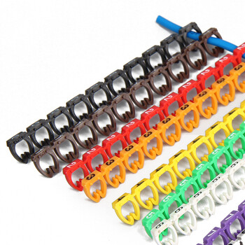 BOWERY卡扣式彩色数字号码管线卡式数字标签线号管电线网线编号标签卡扣0-9线标套管4平方 10条