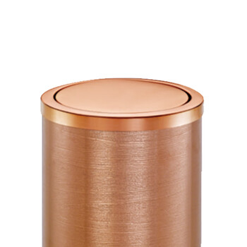 南 GPX-205C 南方小号圆形翻盖垃圾桶 树皮纹花钢板 不锈钢垃圾桶 客厅卫生间 厨房 酒店客房桶