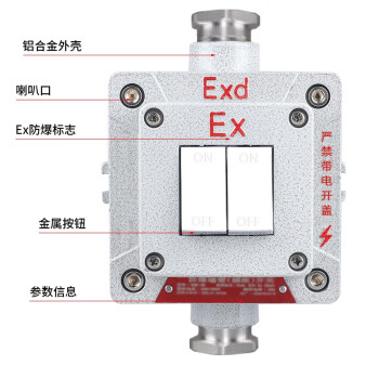 依客思（EKSFB）防爆照明开关 防爆按键开关 BZM-2（双联）IP54 10A 