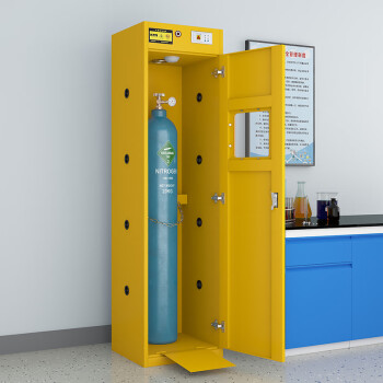 知旦 气瓶储存柜 单瓶二代报警器 危险气体存储柜 ZD204 黄色