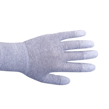 者也（ZYE）防静电手套 碳纤维涂指M码 防滑PU涂层浸胶尼龙手套