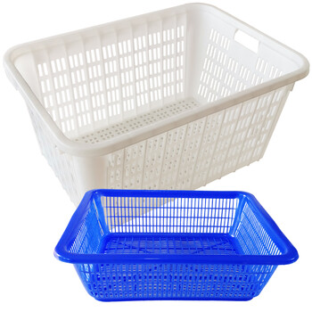 兰诗（LAUTEE）8# 周转箩 加厚塑料周转筐储物箩 物流快递货筐周转箱 零件收纳运输货筐 蓝色315*245*100