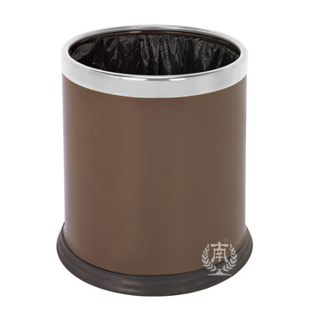 南 GPX-45 南方多层圆形垃圾桶 钢圈咖啡色 商用酒店宾馆客房垃圾桶 房间桶 果皮桶 内桶容量9.8升