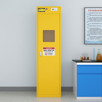 知旦 气瓶储存柜 单瓶二代报警器 危险气体存储柜 ZD204 黄色