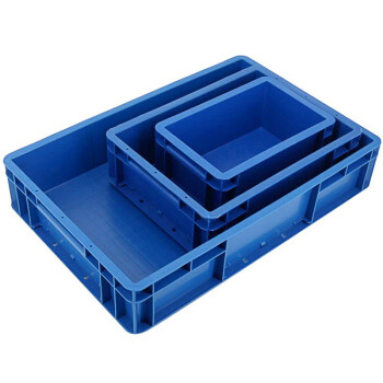 冰禹 BYly-75 EU加厚塑料物流箱 欧标汽配周转箱 储物箱零件盒 600*400*330蓝