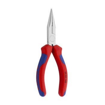 凯尼派克（KNIPEX）25 05 140 尖嘴钳带剪口(无线电元件用钳) 镀铬 双色手柄 140mm 切割类工具 钢