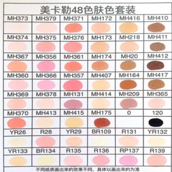 马克笔美卡勒肤色12色24色36色72色肤色套装油性动漫软头肤色48色盒装