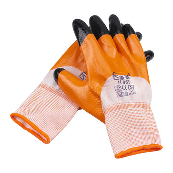 盛港 劳保手套 丁腈掌涂耐磨王十三针涤纶纱线869均码12付/包