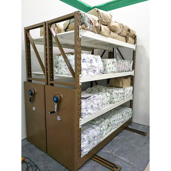 万尊 钢制移动货架2000*600*2000mm重型手摇轨道密集架