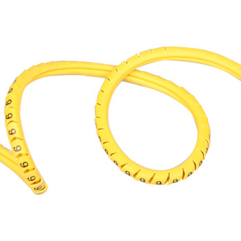 BOWERY彩色数字号码管网线标签套管凹口异形管电线标记管0-9数字标签线号管1.5平方 10卷/套  1套