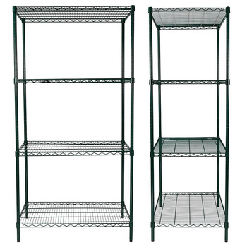 川井（WELLAND）线棒货架  四层层网置物架 仓库防锈金属收纳架 冷库线棒架子 绿色1213*533*1800mm