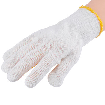 安美尚（ams）700G点珠手套耐磨防滑点胶搬运劳保手套漂白原纱农活园林点塑手套 定做 240双