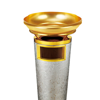 南 GPX-33AC 宝鼎座地烟灰桶 银卷叶花皮纹 商场垃圾桶 酒店落地烟灰桶立式果皮桶商场垃圾筒