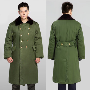 者也 保安大衣防寒服棉大衣绿大衣 男女冬季长款加厚毛绒棉衣黄大衣劳保棉袄棉服 内胆可拆卸【白棉花】