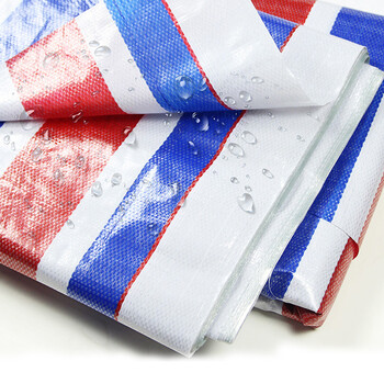 者也 三色彩条布防水防晒加厚双面覆膜防雨布装修户外遮阳布防尘塑料油布雨棚篷布花雨布 8*30米